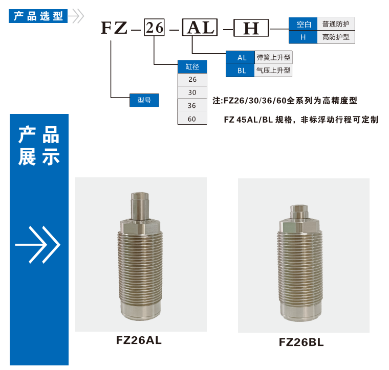 FZ26AL/BL高精型空壓支撐缸(圖1)